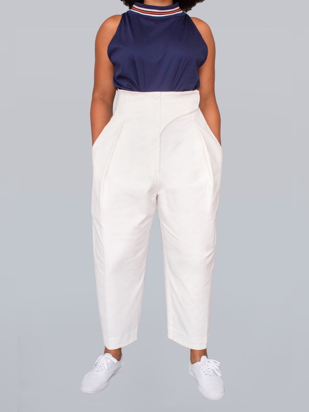 TFP by Tamara Fogle Grand Slam Ivory High Waist Barrel Pants